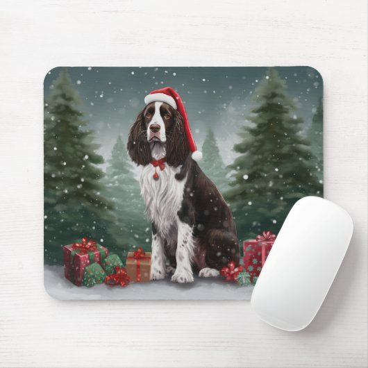 Springer Spaniel Hund in Schneeweihen Mousepad (Mit Mouse)