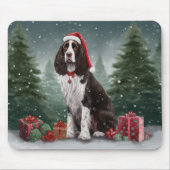 Springer Spaniel Hund in Schneeweihen Mousepad (Vorne)