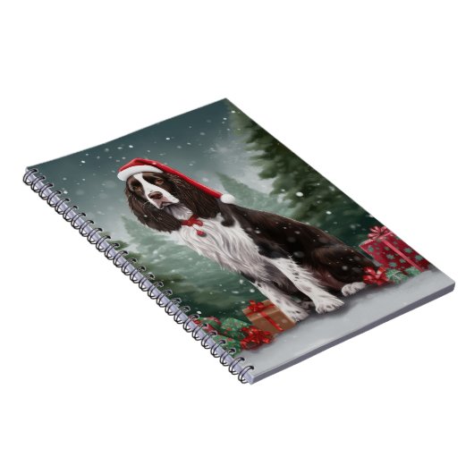 Springer Spaniel Hund in Schneeweihen Notizblock (Rechte Seite)
