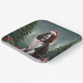 Springer Spaniel Hund in Schneeweihen Pappteller (Gewinkelt)