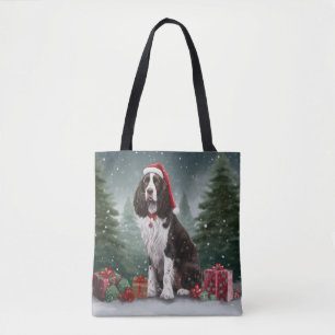 Springer Spaniel Hund in Schneeweihen Tasche