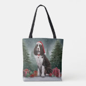 Springer Spaniel Hund in Schneeweihen Tasche (Rückseite)