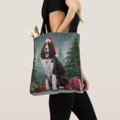 Springer Spaniel Hund in Schneeweihen Tasche (Von Nahem)