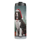 Springer Spaniel Hund in Schneeweihen Thermosbecher (Vorderseite)