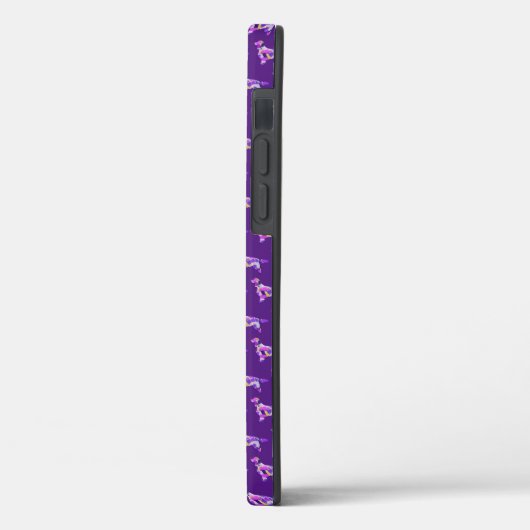 Springer Spaniel Hund Lila Silhouette Monogramm Case-Mate iPhone Hülle (Rückseite / Links)