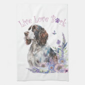 Springer Spaniel Hund Mama Floral Geschirrtuch (Vertikal)