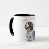 Springer Spaniel Hund Mama Floral Tasse (Vorderseite Links)