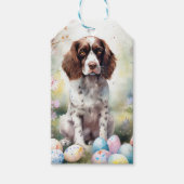 Springer Spaniel Hund mit Ostereier Urlaub Geschenkanhänger (Vorderseite)