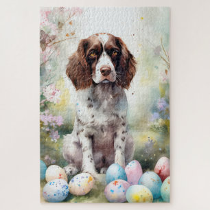 Springer Spaniel Hund mit Ostereier Urlaub Puzzle