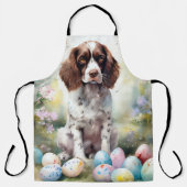 Springer Spaniel Hund mit Ostereiern Feiertag Schürze (Vorderseite)