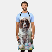 Springer Spaniel Hund mit Ostereiern Feiertag Schürze (Getragen)