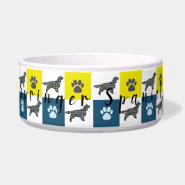 Springer Spaniel Hund & Paw Gelb & Blue Grill Bowl Napf