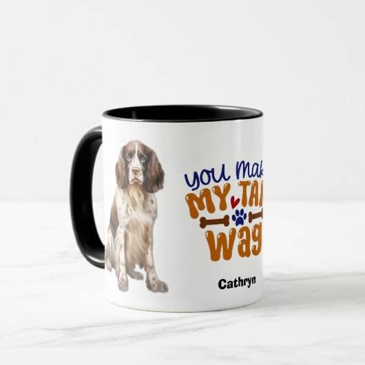 Springer Spaniel Hund Sie machen meinen Schwanz Wa Tasse (Vorderseite Links)