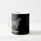 Springer Spaniel Hund Silhouette Gelb & Schwarz Gr Kaffeetasse (Vorderseite Links)