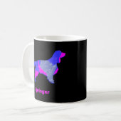 Springer Spaniel Hund Silhouette Hot Pink Black Kaffeetasse (Vorderseite Links)