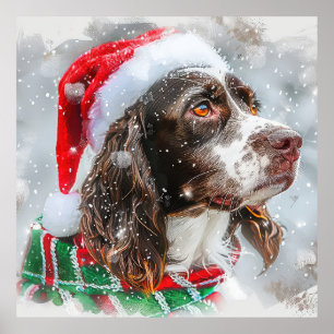 Springer Spaniel Hund Weihnachten Festlich Poster