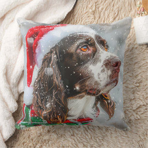 Springer Spaniel Hund Weihnachtsfestlich Kissen