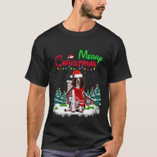 Springer Spaniel Hund Weihnachtsmannmütze Weihnach T-Shirt