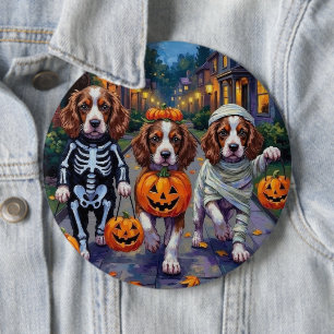 Springer Spaniel Hunde in Halloween-Kostümen Button