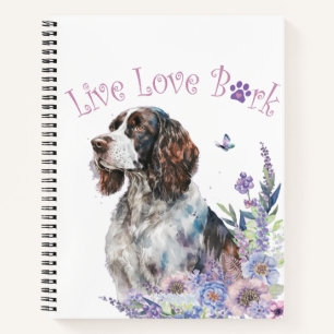 Springer Spaniel Hundemama Blumen Notizblock