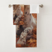Springer Spaniel im Herbst Leaves Fall Inspiriert Badhandtuch Set (Insitu)
