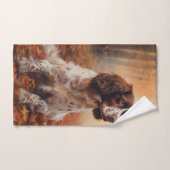 Springer Spaniel im Herbst Leaves Fall Inspiriert Badhandtuch Set (Handtuch)