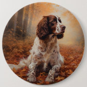 Springer Spaniel im Herbst Leaves Fall Inspiriert Button (Vorderseite)
