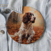 Springer Spaniel im Herbst Leaves Fall Inspiriert Button (Beispiel)