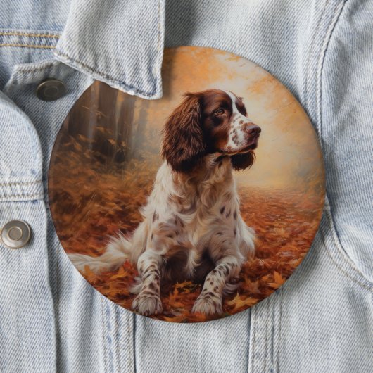 Springer Spaniel im Herbst Leaves Fall Inspiriert Button (Beispiel)