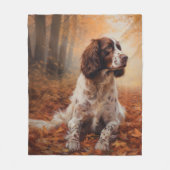 Springer Spaniel im Herbst Leaves Fall Inspiriert Fleecedecke (Vorderseite)