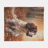 Springer Spaniel im Herbst Leaves Fall Inspiriert Fleecedecke (Vorderseite (Horizontal))