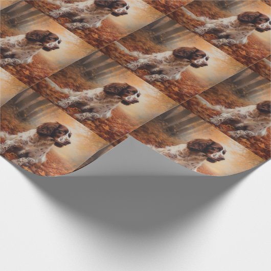 Springer Spaniel im Herbst Leaves Fall Inspiriert Geschenkpapier (Ecke)