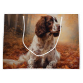 Springer Spaniel im Herbst Leaves Fall Inspiriert Große Geschenktüte (Vorderseite)