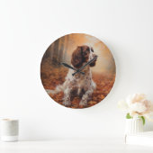 Springer Spaniel im Herbst Leaves Fall Inspiriert Große Wanduhr (Zuhause)