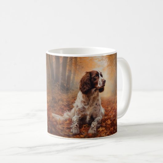 Springer Spaniel im Herbst Leaves Fall Inspiriert Kaffeetasse (VorderseiteRechts)