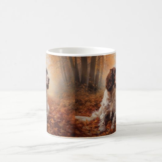 Springer Spaniel im Herbst Leaves Fall Inspiriert Kaffeetasse (Mittel)
