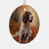 Springer Spaniel im Herbst Leaves Fall Inspiriert Keramik Ornament (Rechts)