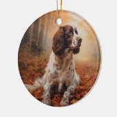 Springer Spaniel im Herbst Leaves Fall Inspiriert Keramik Ornament (Links)