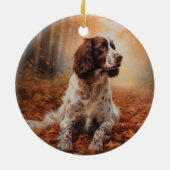 Springer Spaniel im Herbst Leaves Fall Inspiriert Keramik Ornament (Hinten)