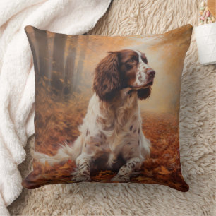 Springer Spaniel im Herbst Leaves Fall Inspiriert Kissen
