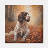 Springer Spaniel im Herbst Leaves Fall Inspiriert Magnet (Vorne)