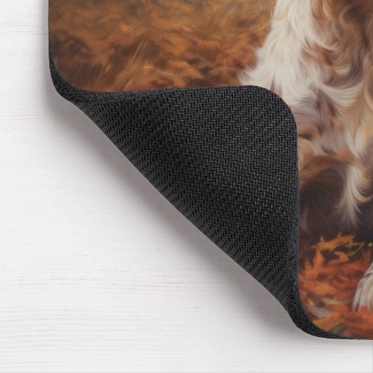 Springer Spaniel im Herbst Leaves Fall Inspiriert Mousepad (Ecke)
