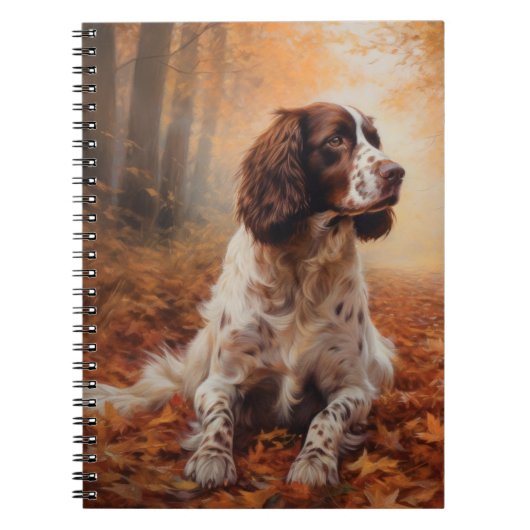 Springer Spaniel im Herbst Leaves Fall Inspiriert Notizblock (Vorderseite)