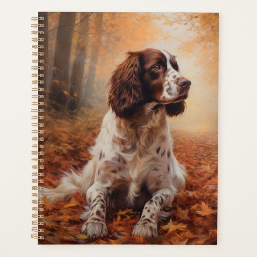 Springer Spaniel im Herbst Leaves Fall Inspiriert Planer (Vorderseite)