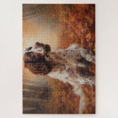 Springer Spaniel im Herbst Leaves Fall Inspiriert Puzzle (Vertikal)