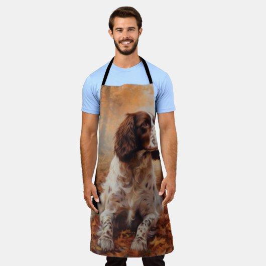 Springer Spaniel im Herbst Leaves Fall Inspiriert Schürze (Getragen)