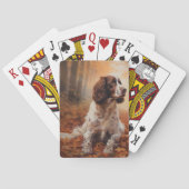 Springer Spaniel im Herbst Leaves Fall Inspiriert Spielkarten (Rückseite)