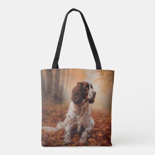 Springer Spaniel im Herbst Leaves Fall Inspiriert Tasche (Rückseite)