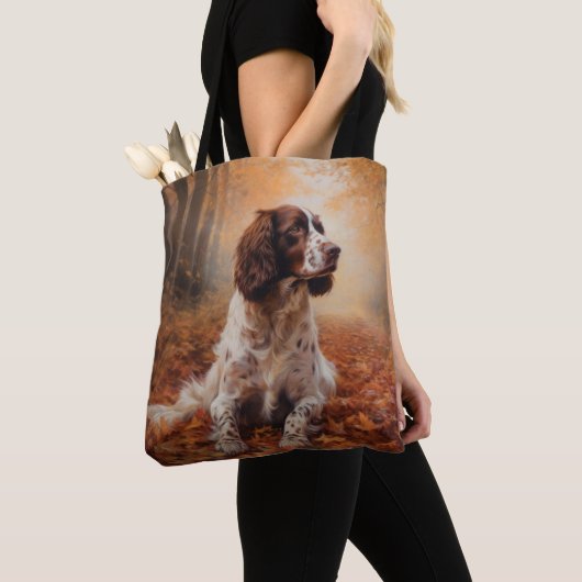 Springer Spaniel im Herbst Leaves Fall Inspiriert Tasche (Von Nahem)