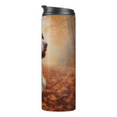 Springer Spaniel im Herbst Leaves Fall Inspiriert Thermosbecher (Nach rechts gedreht)